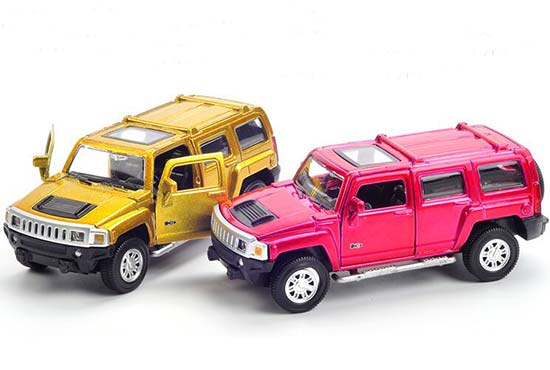 1:43 Scale Red/ Golden Kids Diecast Hummer H3 Toy