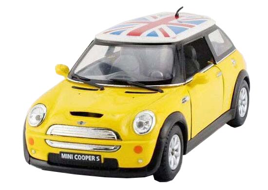 Kids 1:36 Yellow / Green / Red / Blue Diecast Mini Cooper S Toy