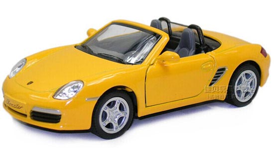 1:36 Scale Yellow / Blue / Silver Diecast Porsche Boxster S Toy