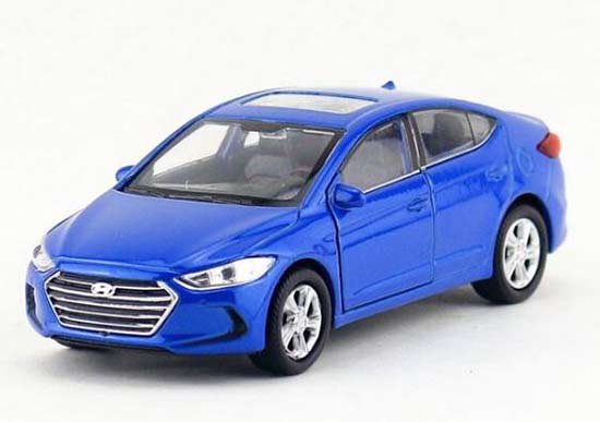 Welly Blue / Red Kids 1:36 Diecast Hyundai Elantra Toy - Click Image to Close