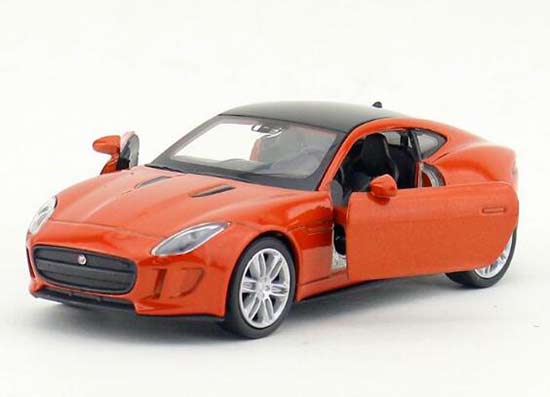 Welly 1:36 Orange / White Kids Diecast Jaguar F-Type Coupe Toy