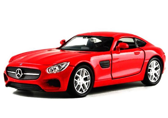Welly 1:36 Red / Yellow Kids Diecast Mercedes Benz AMG GT Toy