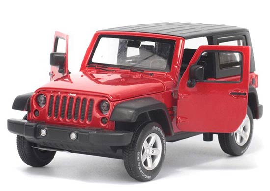 Red / White / Green / Blue Diecast Jeep Wrangler Rubicon Toy