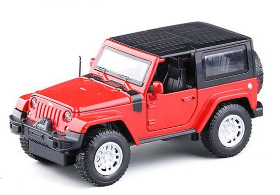1:32 Scale Yellow / Red / White Diecast Jeep Wrangler Toy