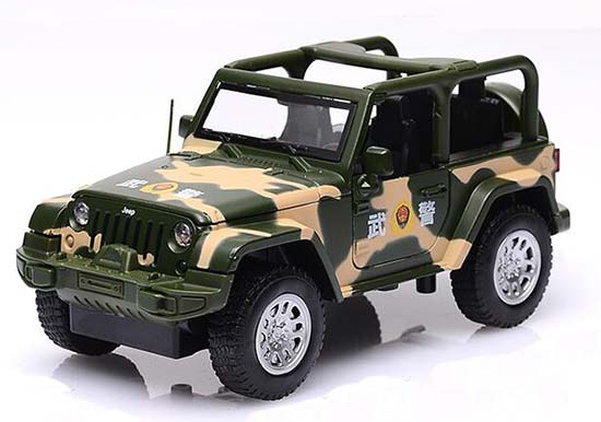 Police 1:32 Scale Camouflage Diecast Jeep Wrangler Toy