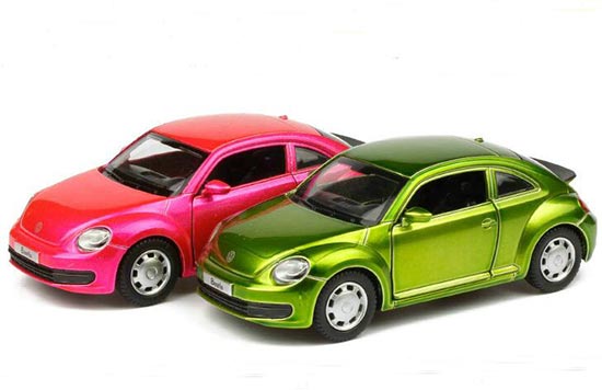 Green / Red Kids 1:38 Scale Diecast VW Beetle Toy