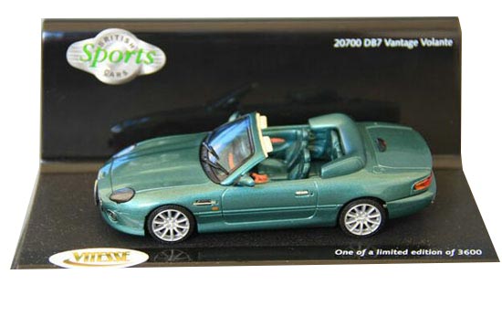 1:43 Scale Green Diecast Aston Martin DB7 VANTAGE Model