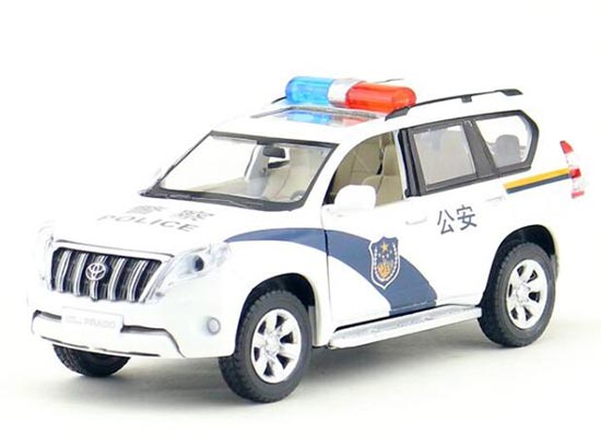 White Kids 1:32 Police Diecast Toyota Land Cruiser Prado Toy