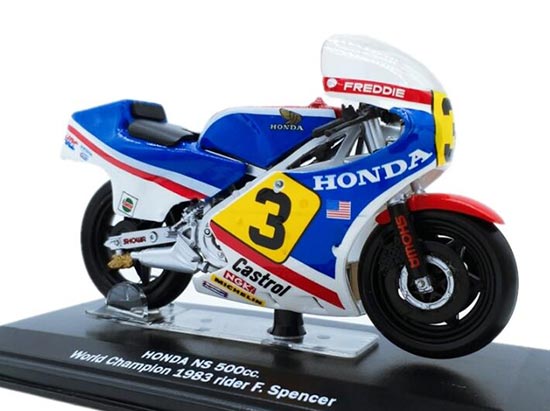 Blue 1:22 Scale Italeri Diecast Honda NS 500cc Motorcycle Model