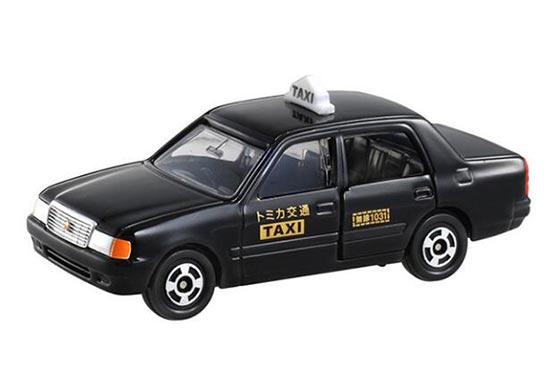 Kids 1:63 Scale Black TOMY Diecast Toyota Crown Taxi Toy