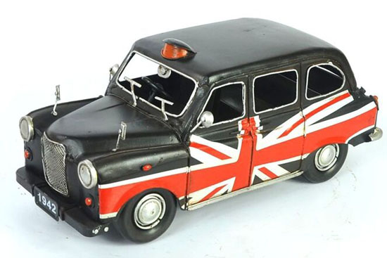 Black Tinplate Medium Scale Vintage 1966 Austin Taxi Model